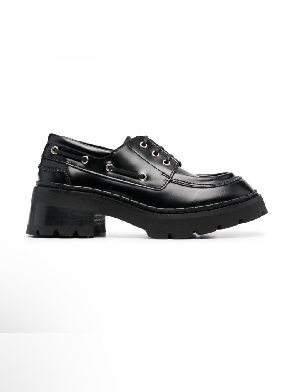 NEW BY FAR Stanley Black Leather Lace-Up
Shoes, EU 36 US 5.5